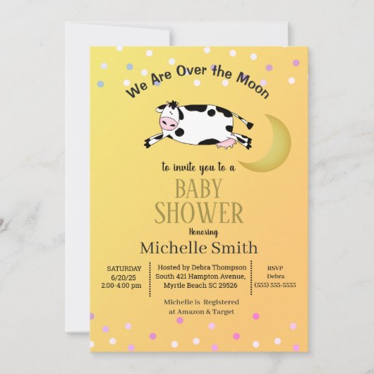 Die Kuh sprang über die Mondeinladung Einladung (Vorderseite)