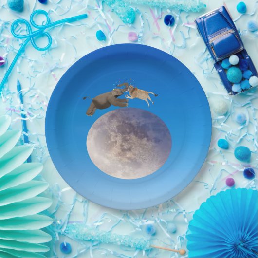 Die Kuh sprang über die Teller des Mondpapiers (Party)