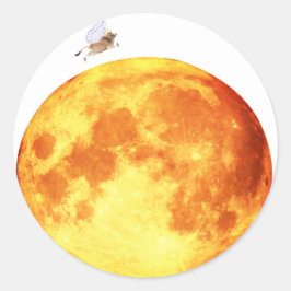 Die Kuh sprang über die Umschlag Aufkleber des Mon