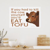 Die Kuh töten - Vegan, vegetarisch Poster (Küche)