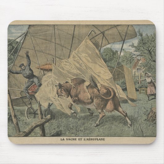Die Kuh und das Flugzeug Mousepad (Vorne)