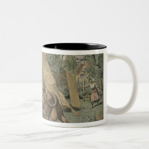 Die Kuh und das Flugzeug Zweifarbige Tasse