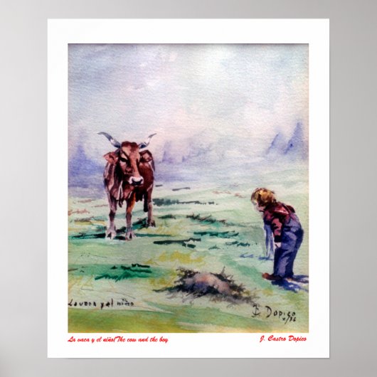Die Kuh und das Kind/The gehe ich cow and the Poster (Vorne)