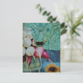 Die Kuh-und-Rettich-Collage Postkarte (Stehend Vorderseite)