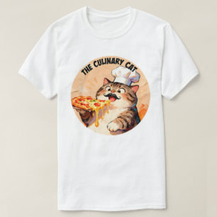 Die kulinarische Katze mit Pizza-Katze-Koch, der P T-Shirt