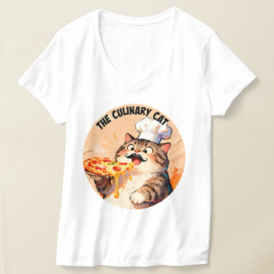 Die kulinarische Katze mit Pizza-Katze-Koch, der P T-Shirt