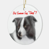Die kundengerechte Border-Collie, die Verzierung Keramik Ornament (Links)