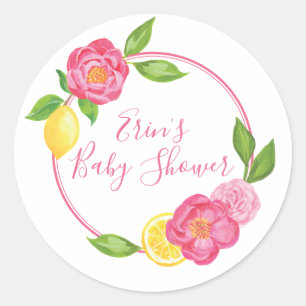 Die kundenspezifische Blumen Zitrone danken Ihnen, Runder Aufkleber