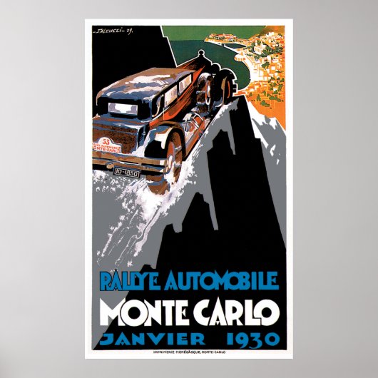 Die Kundgebung des Auto Monte Carlo aus dem Jahr 1 Poster (Vorne)