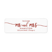 Die künftige Rücksendeadresse von Herrn und Frau S (Vorne)