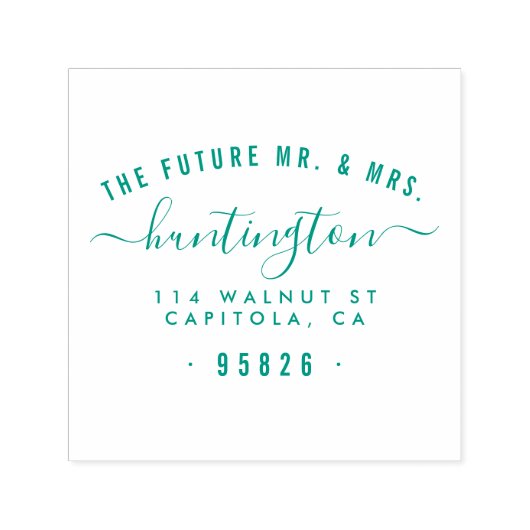 Die künftige Rücksendeadresse von Mr. & Mrs. Typog Permastempel (Design)