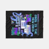 Die Kunst 2016 Vaporwave Pixel Computer Ästhetik Fleecedecke (Vorderseite (Horizontal))