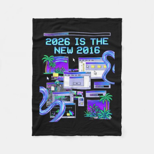 Die Kunst 2016 Vaporwave Pixel Computer Ästhetik Fleecedecke (Vorderseite)