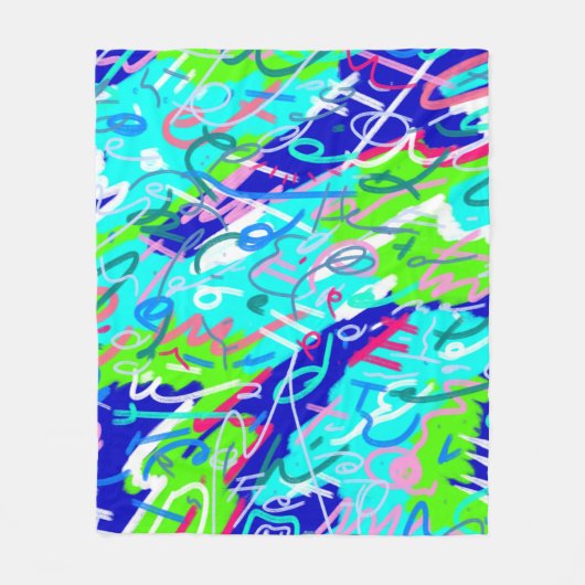 Die Kunst Blau und Grün des Pops Fleecedecke (Vorderseite)