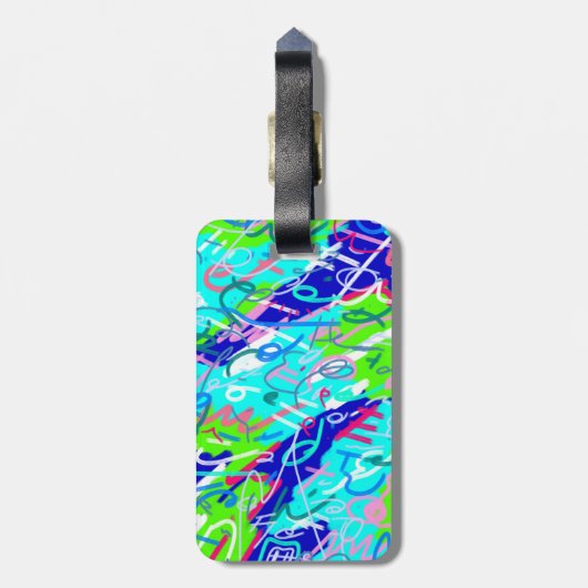 Die Kunst Blau und Grün des Pops Gepäckanhänger (Rückseite vertikal)