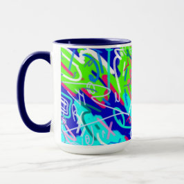 Die Kunst Blau und Grün des Pops Tasse