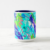 Die Kunst Blau und Grün des Pops Tasse (Zentrum)