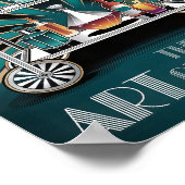 Die Kunst der Bar Art Deco Cocktail-Karren Poster (Ecke)
