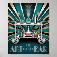 Die Kunst der Bar Art Deco Cocktail-Karren