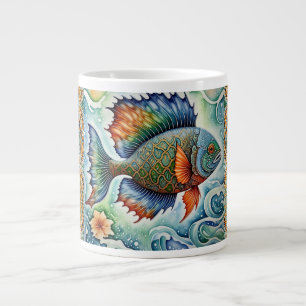 Die Kunst der Batik Fisch Jumbo-Tasse
