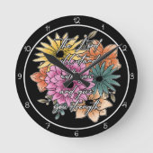 Die Kunst der Blumen 'Der Herr wird mit dir stehen Runde Wanduhr (Vorderseite)