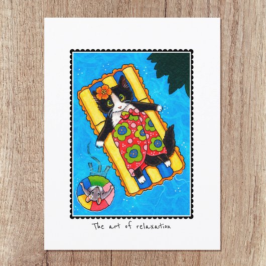 "Die Kunst der Entspannung" Cat & Mouse Custom Postkarte