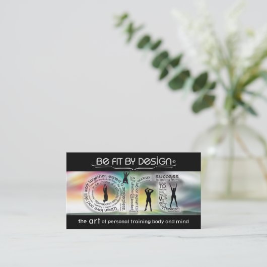 Die Kunst der Fitness Business Card Visitenkarte (Stehend Vorderseite)