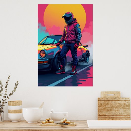 Die Kunst der Geschwindigkeit: Pop Street Racer Poster (Küche)