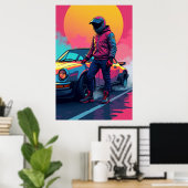 Die Kunst der Geschwindigkeit: Pop Street Racer Poster (Heimbüro)
