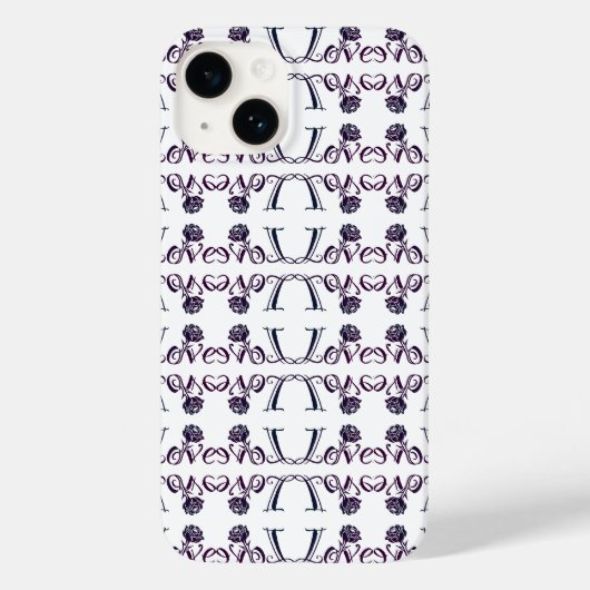 Die Kunst der Liebe: Elegante Briefe und blühende Case-Mate iPhone Hülle (Rückseite)