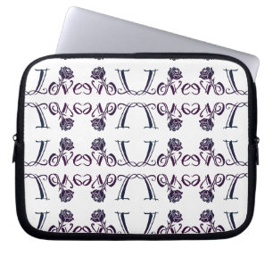 Die Kunst der Liebe: Elegante Briefe und blühende  Laptopschutzhülle
