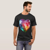 Die Kunst der Liebe ist Liebe: farbenfrohe Herzens T-Shirt (Vorne ganz)