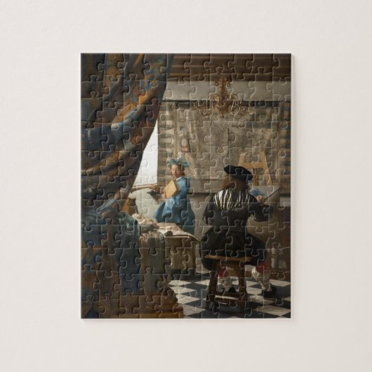 Die Kunst der Malerei von Johannes Vermeer Puzzle (Vertikal)