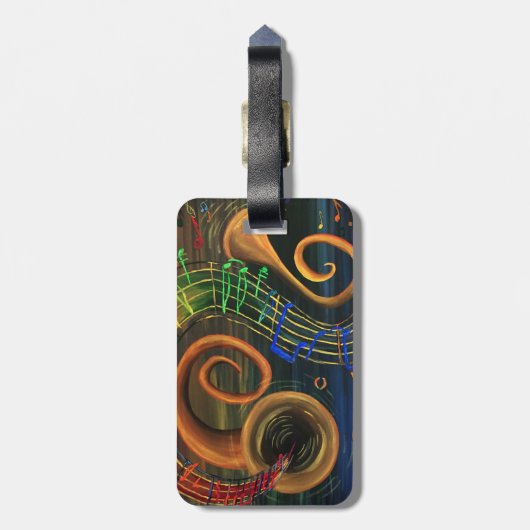 Die Kunst der Musik Gepäckanhänger (Rückseite vertikal)
