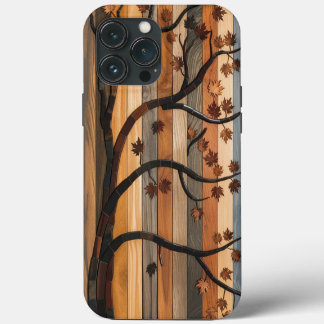 Die Kunst der Natur: Mosaiksteingehäuse aus Holz iPhone 13 Pro Max Hülle