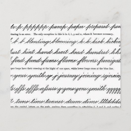 Die Kunst der Schönschrift Postkarte (Vorderseite)