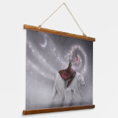 Die Kunst der Winterkönigin und des Polarbären Wandteppich Mit Holzrahmen (Gewinkelt)