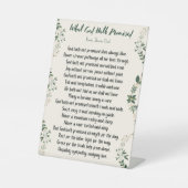 Die Kunst des Friedens, was Gott versprochen hat Sockelschild (Vorderseite)