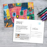 Die Kunst des Kindes zu bewahren Feiertagspostkarte<br><div class="desc">Senden Sie ein Lächeln mit einer Postkarte, die mehr ist als nur eine Nachricht - es ist eine kleine Kunstgalerie! Dieses einzigartige Design verwandelt den Charme von Kinderzeichnungen in eine lebendige, skurrile Collage, die bereit ist, die Kreativität Ihres kleinen zu zeigen. Diese Postkarte ist perfekt zum Teilen, Genken oder Framing...</div>