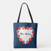 Die Kunst des Lehrers: Sie nimmt ein großes Herz Tasche (Rückseite)