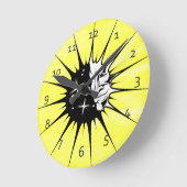 Die Kunst des Menschen und der Sonne Runde Wanduhr (Winkel)