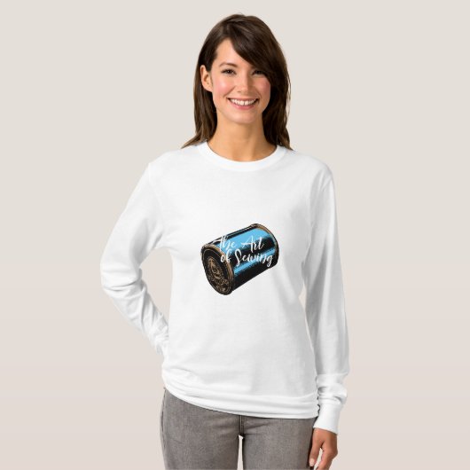 Die Kunst des Nähens des Vintagen Gewindeschneider T-Shirt (Vorne ganz)