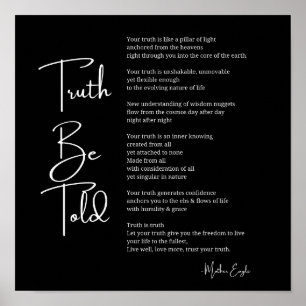 Die Kunst des Poster-Poster-Designs von Truth Be T Poster