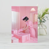 Die Kunst des rosa Geschenkes Einladung (Stehend Vorderseite)