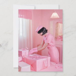 Die Kunst des rosa Geschenkes Einladung