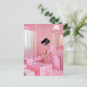 Die Kunst des rosa Geschenkes Postkarte (Stehend Vorderseite)