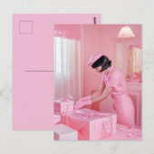 Die Kunst des rosa Geschenkes Postkarte (Vorne/Hinten)