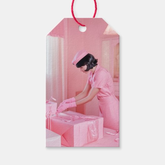 Die Kunst des rosa Geschenkverpackens Geschenkanhänger (Vorderseite)