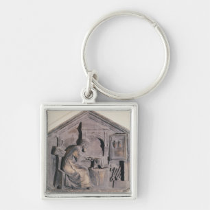 Die Kunst des Schmiedens, sechseckiges dekoratives Schlüsselanhänger