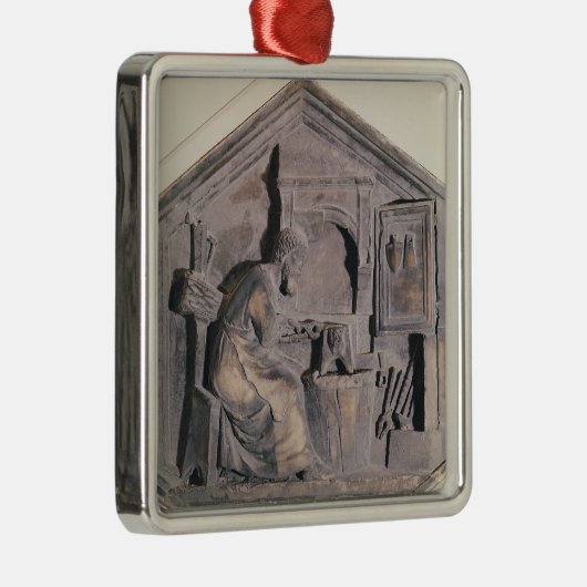 Die Kunst des Schmiedens, sechseckiges dekoratives Silbernes Ornament (Rechts)